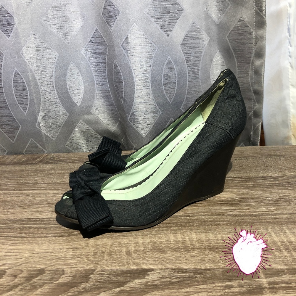 GAP Denim Wedge Heels with Bow